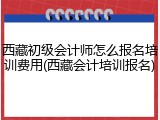 西藏初级会计师怎么报名培训费用(西藏会计培训报名)