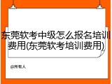 东莞软考中级怎么报名培训费用(东莞软考培训费用)
