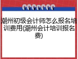 潮州初级会计师怎么报名培训费用(潮州会计培训报名费)
