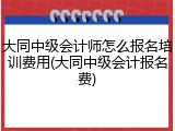 大同中级会计师怎么报名培训费用(大同中级会计报名费)