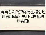 海南专利代理师怎么报名培训费用(海南专利代理师培训费用)