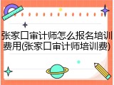 张家口审计师怎么报名培训费用(张家口审计师培训费)