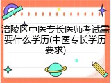涪陵区中医专长医师考试需要什么学历(中医专长学历要求)