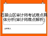 石景山区审计师考试难点具体分析(审计师难点解析)