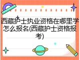 西藏护士执业资格在哪里学怎么报名(西藏护士资格报考)