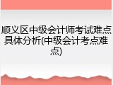 顺义区中级会计师考试难点具体分析(中级会计考点难点)
