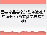 西安食品安全总监考试难点具体分析(西安食安总监考难)