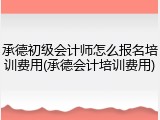 承德初级会计师怎么报名培训费用(承德会计培训费用)