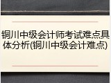 铜川中级会计师考试难点具体分析(铜川中级会计难点)