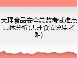 大理食品安全总监考试难点具体分析(大理食安总监考难)