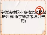 宁德法律职业资格怎么报名培训费用(宁德法考培训费用)