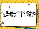 文山社会工作师考试难点具体分析(文山社工考难点)