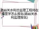 嘉峪关水利总监理工程师在哪里学怎么报名(嘉峪关水利监理报名)