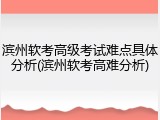 滨州软考高级考试难点具体分析(滨州软考高难分析)