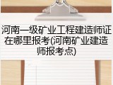 河南一级矿业工程建造师证在哪里报考(河南矿业建造师报考点)