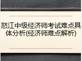 怒江中级经济师考试难点具体分析(经济师难点解析)