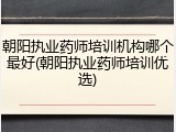 朝阳执业药师培训机构哪个最好(朝阳执业药师培训优选)