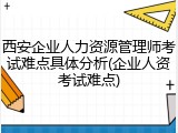 西安企业人力资源管理师考试难点具体分析(企业人资考试难点)