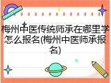 梅州中医传统师承在哪里学怎么报名(梅州中医师承报名)