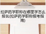 拉萨药学职称在哪里学怎么报名(拉萨药学职称报考指南)