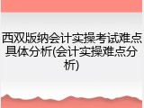 西双版纳会计实操考试难点具体分析(会计实操难点分析)