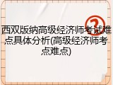 西双版纳高级经济师考试难点具体分析(高级经济师考点难点)