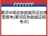 漯河中级应急救援员证在哪里报考(漯河应急救援证报考点)