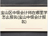 宝山区中级会计师在哪里学怎么报名(宝山中级会计报名)