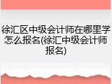 徐汇区中级会计师在哪里学怎么报名(徐汇中级会计师报名)