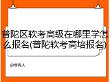 普陀区软考高级在哪里学怎么报名(普陀软考高培报名)