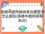 承德中医传统师承在哪里学怎么报名(承德中医师承报名点)