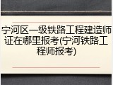 宁河区一级铁路工程建造师证在哪里报考(宁河铁路工程师报考)