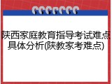 陕西家庭教育指导考试难点具体分析(陕教家考难点)