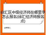 徐汇区中级经济师在哪里学怎么报名(徐汇经济师报名点)