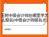玉树中级会计师在哪里学怎么报名(中级会计师报名点)