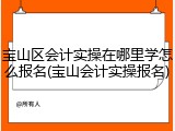 宝山区会计实操在哪里学怎么报名(宝山会计实操报名)