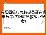 庆阳四级应急救援员证在哪里报考(庆阳应急救援证报考)