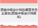 恩施中级会计师在哪里学怎么报名(恩施中级会计师报名)