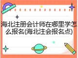 海北注册会计师在哪里学怎么报名(海北注会报名点)