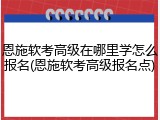 恩施软考高级在哪里学怎么报名(恩施软考高级报名点)