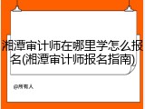 湘潭审计师在哪里学怎么报名(湘潭审计师报名指南)