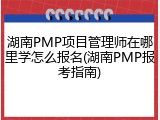 湖南PMP项目管理师在哪里学怎么报名(湖南PMP报考指南)