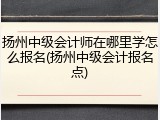 扬州中级会计师在哪里学怎么报名(扬州中级会计报名点)