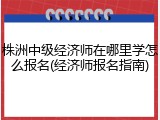株洲中级经济师在哪里学怎么报名(经济师报名指南)