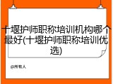 十堰护师职称培训机构哪个最好(十堰护师职称培训优选)