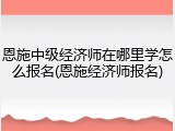 恩施中级经济师在哪里学怎么报名(恩施经济师报名)