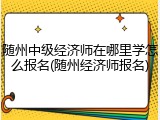 随州中级经济师在哪里学怎么报名(随州经济师报名)