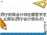 西宁初级会计师在哪里学怎么报名(西宁会计报名点)