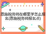 恩施税务师在哪里学怎么报名(恩施税务师报名点)