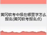 黄冈软考中级在哪里学怎么报名(黄冈软考报名点)